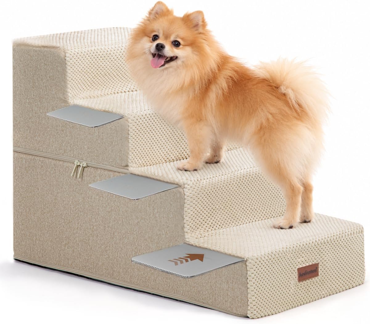 Dog Steps for Bed or Couch,4-Step Pet Stairs for Small Dogs & Cats