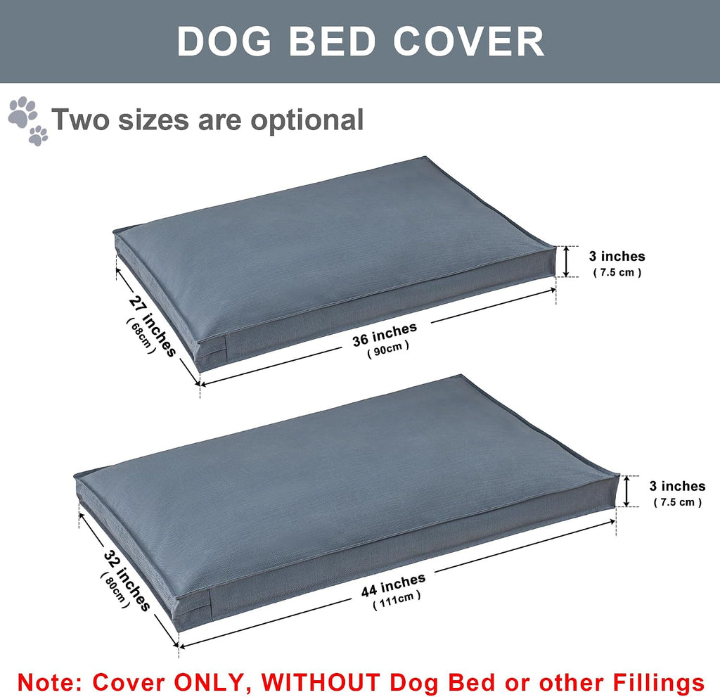 Dog Bed Covers Replacement, 36Lx27Wx3H Inch, Cover Only, Blue-Gray