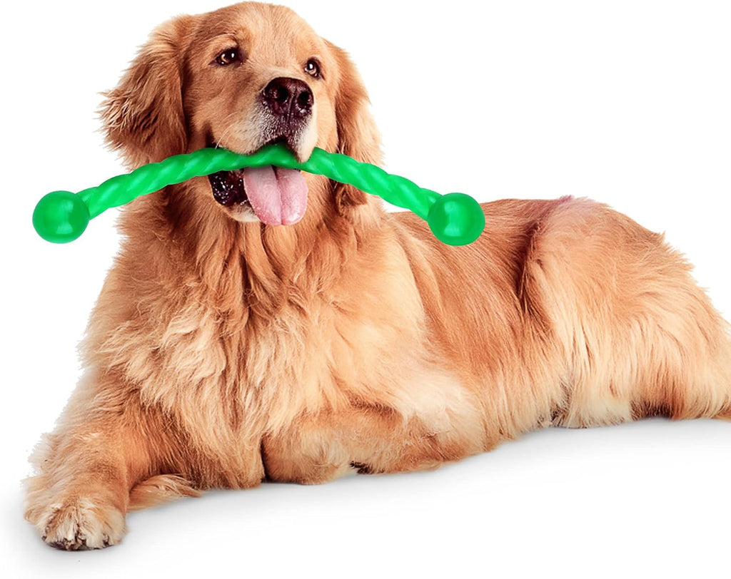 Dog Chew Toys 19'' Long for Medium/Large Dogs Aggressive Chewers, Rubber Dog Rope Toys Knot Teething Toys Almost Indestr