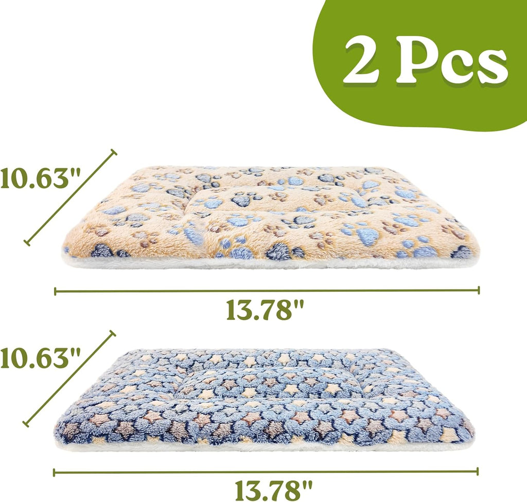 2 Pack Cat Blankets for Indoor Cats, Ultra Soft Reversible Mat, Fluffy Flannel Blanket for Small Dogs and Cats, Washable