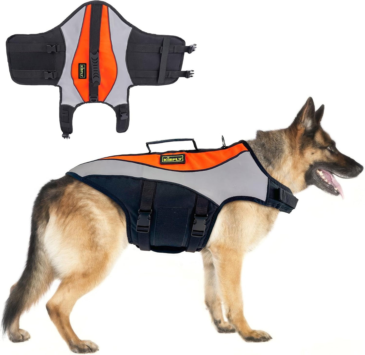 Large Dog Life Jacket XXL, Swimming Vest with Rescue Handle