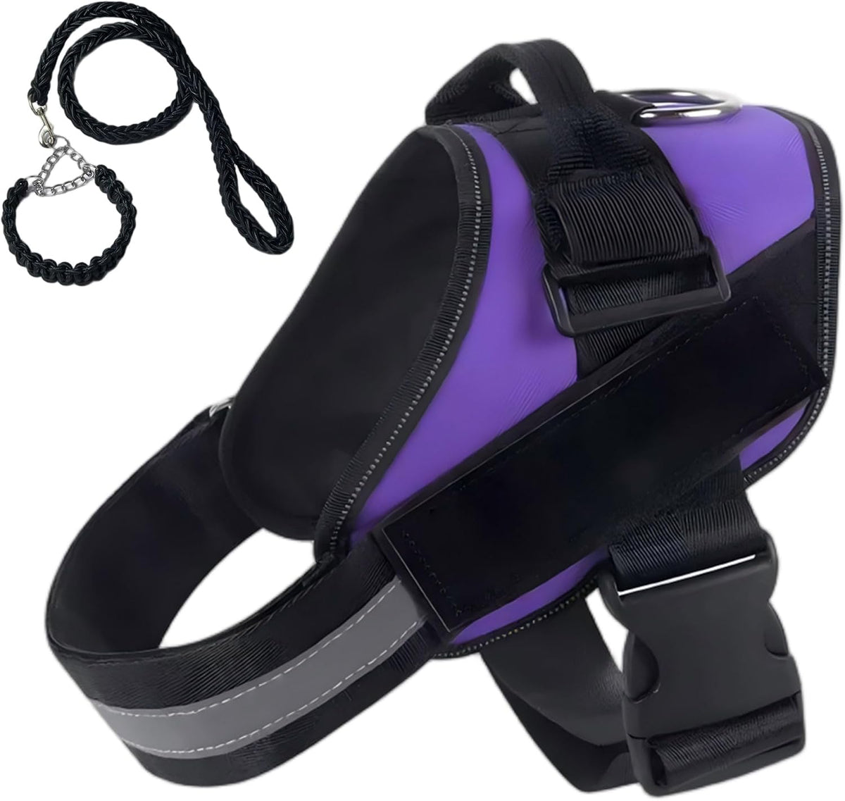 Dogshood No-Pull Harness Front Clip Easy On-Off Reflective (Rose Red,S)