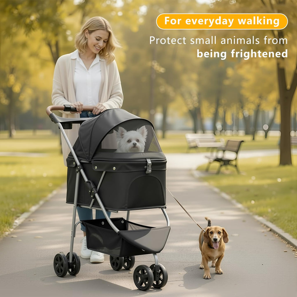 Pet Stroller for Small/Medium Dogs and Cats,Black
