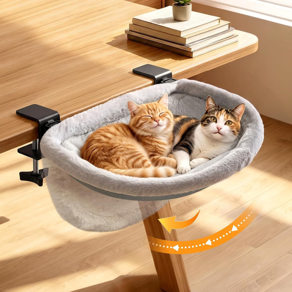 Pawaboo Cat Desk Bed, One-click Foldable Sunken Cats Hammock up to 40lbs
