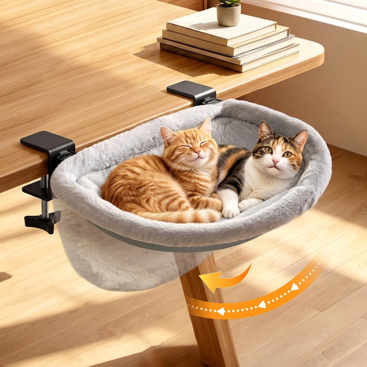 Pawaboo Cat Desk Bed, One-click Foldable Sunken Cats Hammock up to 40lbs
