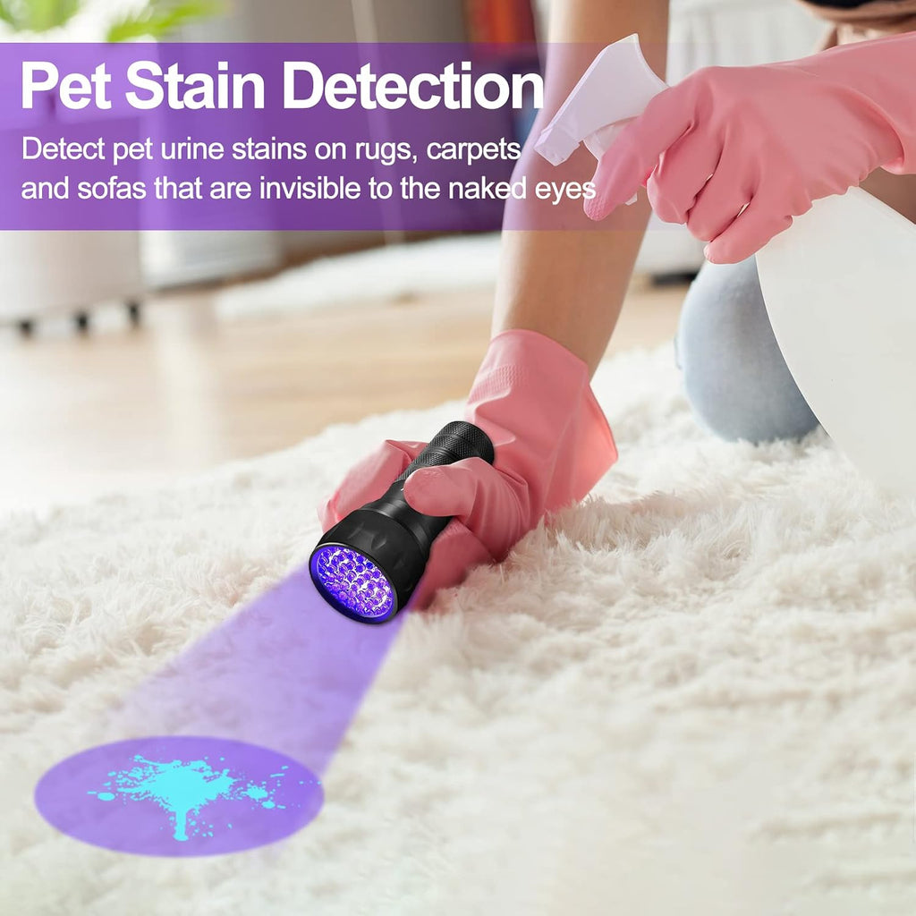 Black Light UV Light Flashlight, 21 LED 395nm Ultraviolet Blacklight Flashlight Mini Pet Urine Detector for Dog/Cat, Dry