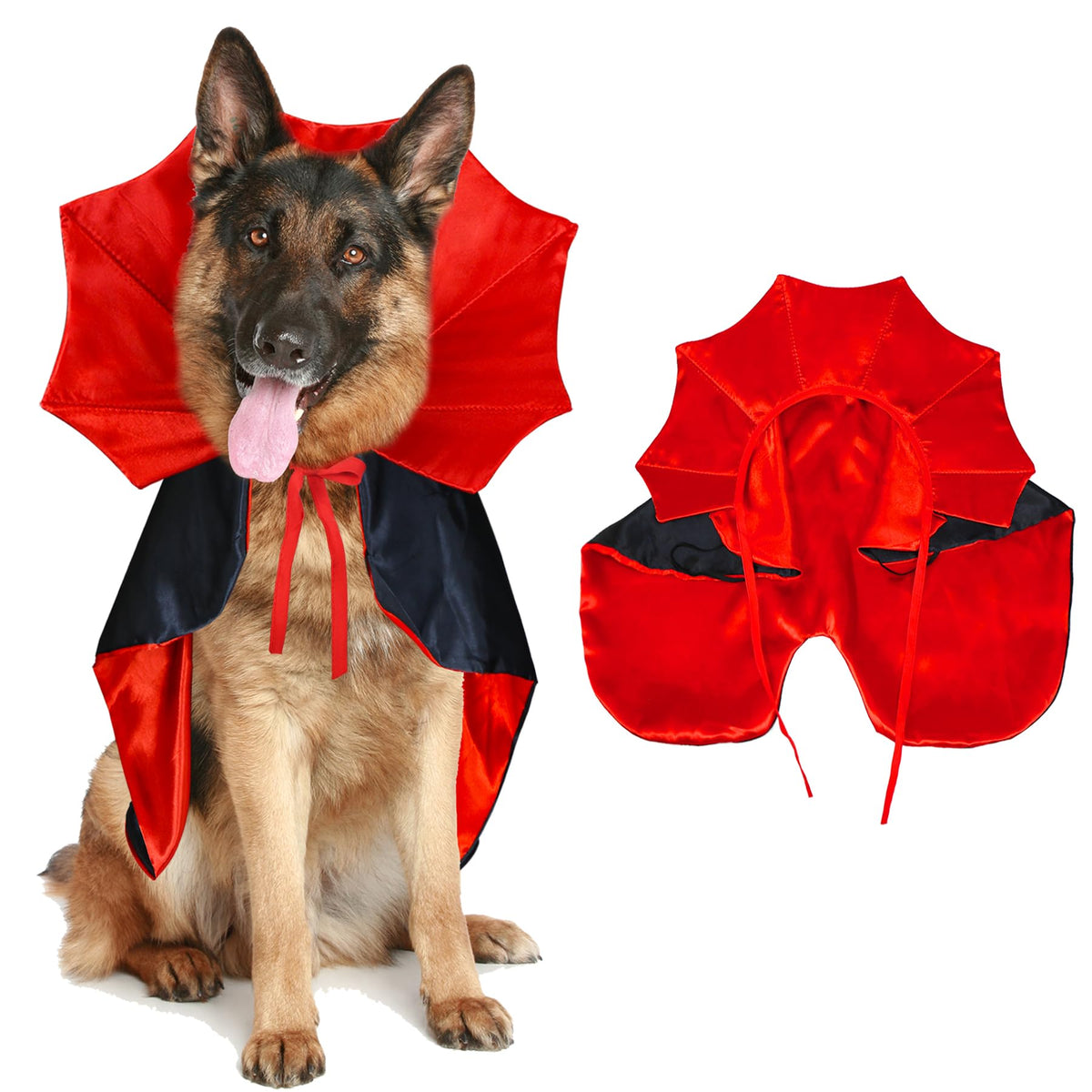 GOYOSWA Dog Halloween Costumes, Dog Vampire Devil Cloak Cape Costume Halloween Costumes for Small Medium Large Dogs Pets (Large)