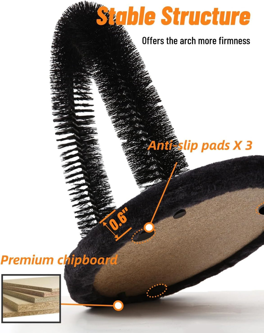 Large Cat Self Groomer, Heavy Woven Sisal Pad with Mouse Toy