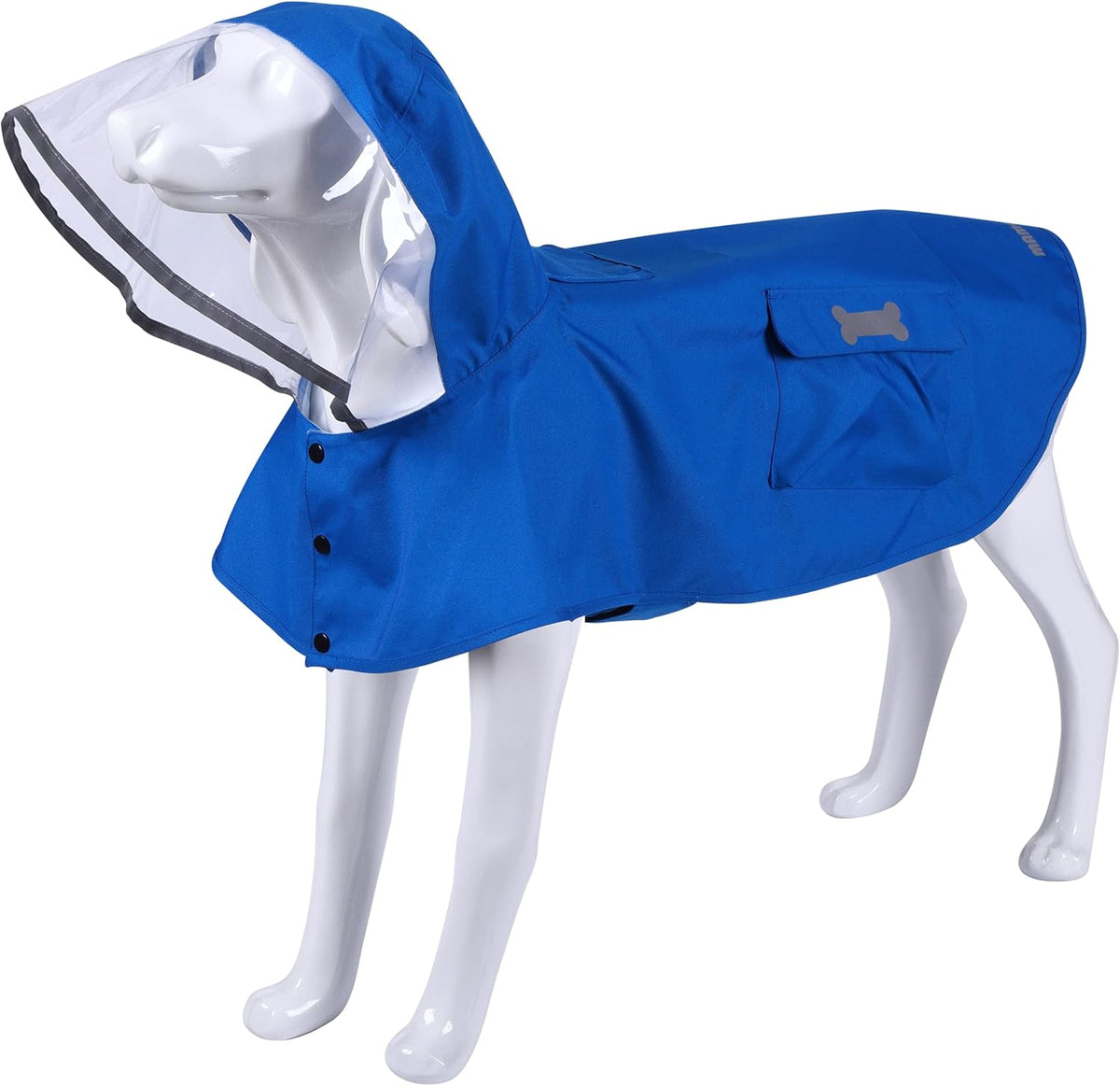 Waterproof Dog Raincoat, Adjustable Reflective Lightweight Pet Rain Clothes with Poncho Hood (Medium, Yellow)