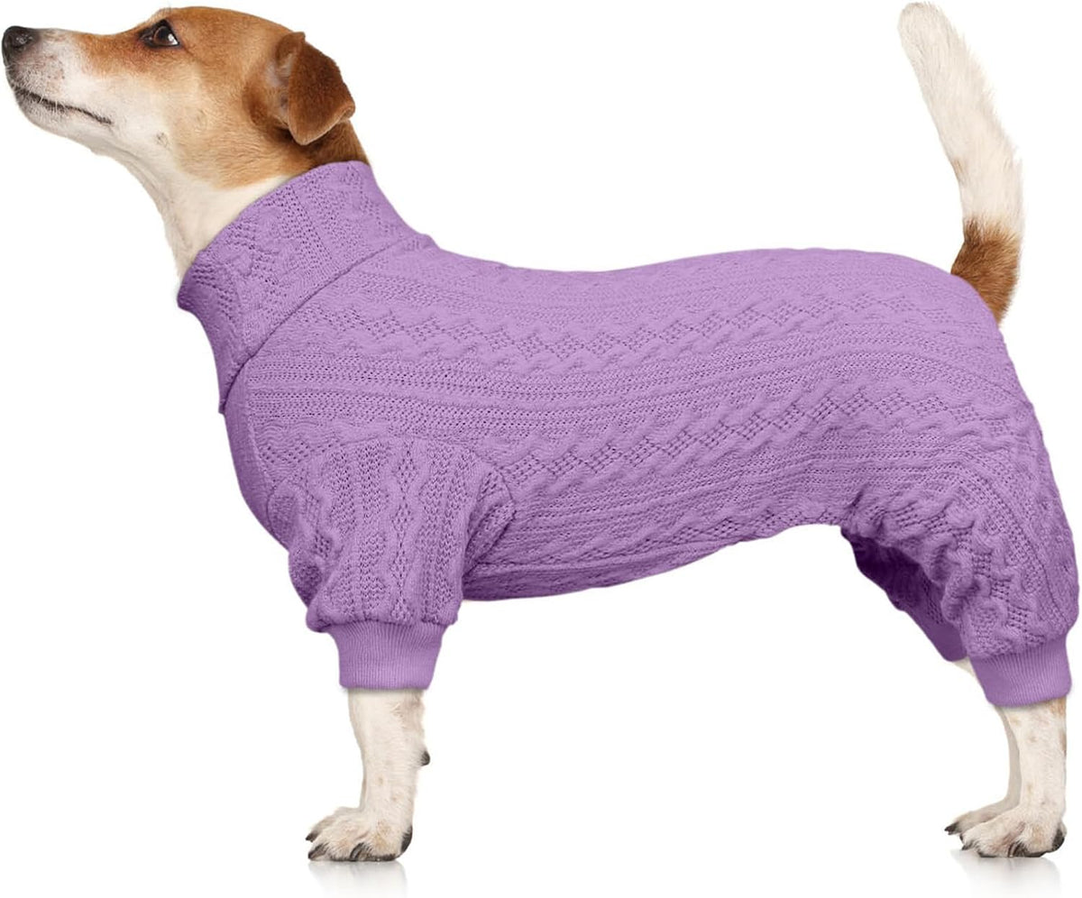 Dog Sweaters for Large Dogs Turtleneck Knitted Pet Clothes Solid Color Puppy Sweater Warm Dog Sweater(Grey&XL)