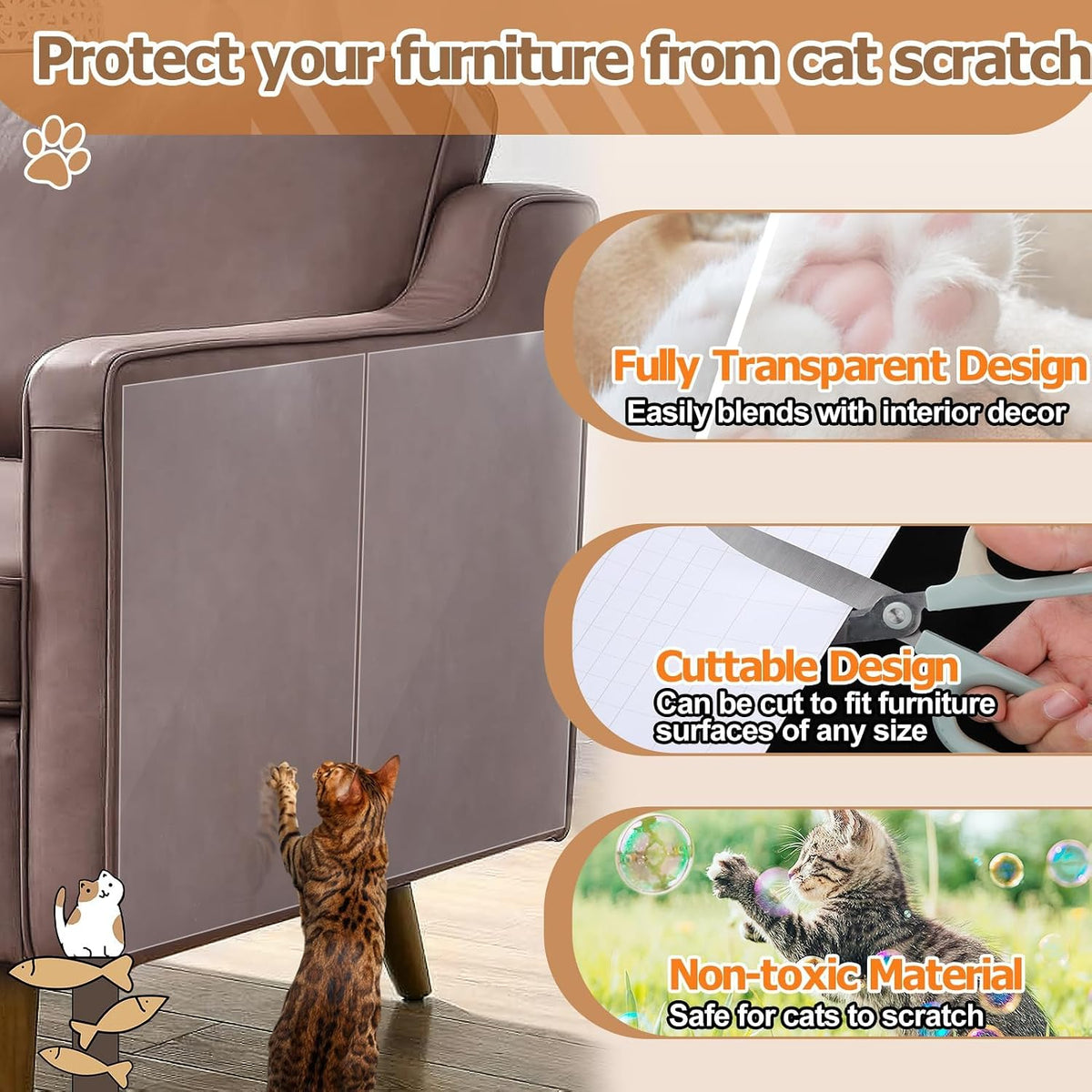 16 Pack 17"x11.8" Cat Scratch Furniture Protector for Leather Couch