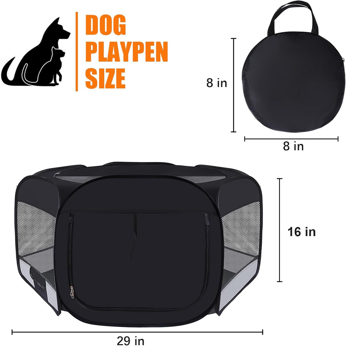 Dog Cat Playpen, Pet Puppy Playpen, Puppy Dog Play Pen for Indoors(Grey, S)