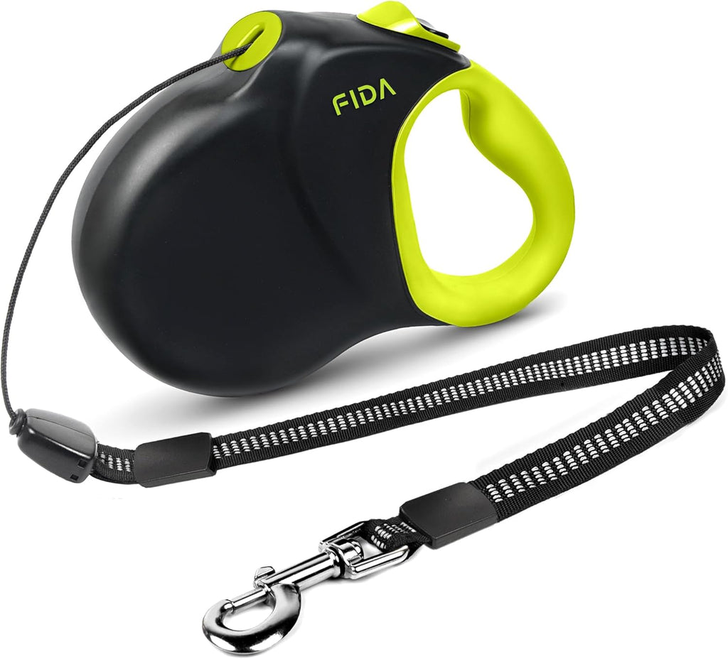 Fida Upgraded Retractable Dog Leash, 30ft, Heavy Duty, Black
