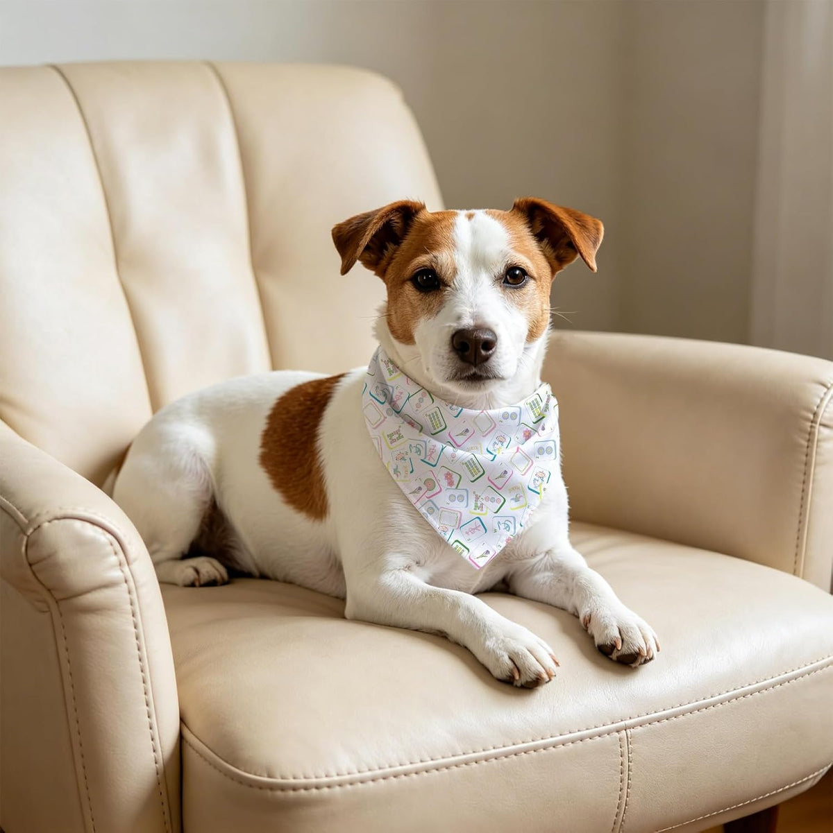 Mahjong Dog Bandana Game Night Club Birthday Party Triangle Scarf