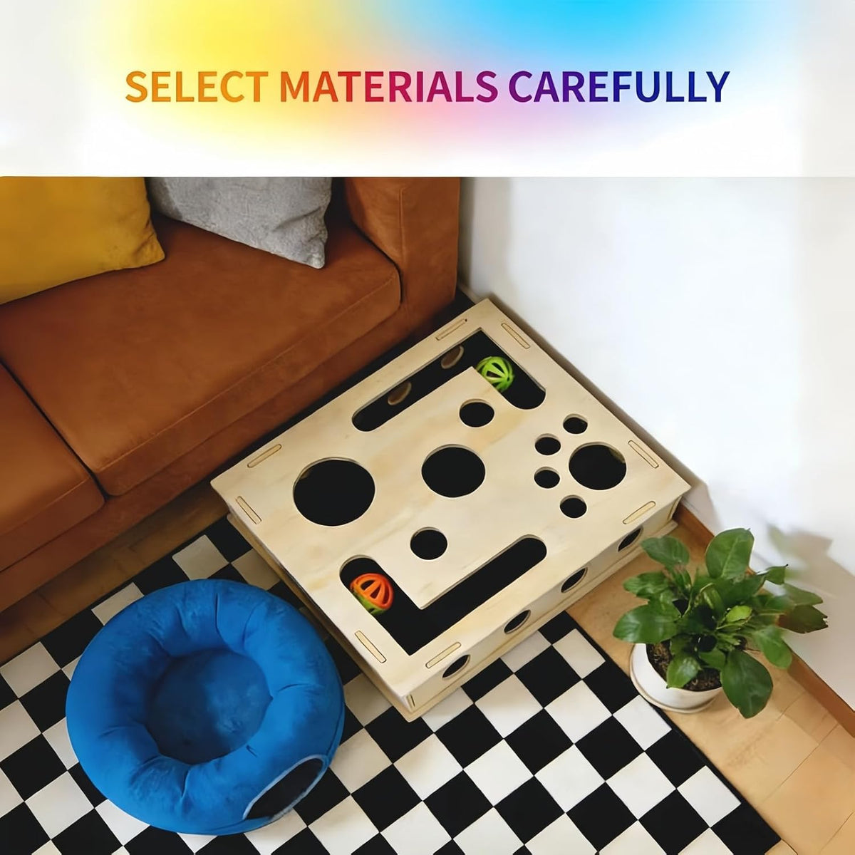 Cat Scratch Puzzle Enrichment Box, Stress-Free Scratch Puzzle Enrichment Box for Cats That Hate Nail Trims, Cat Nail Fil