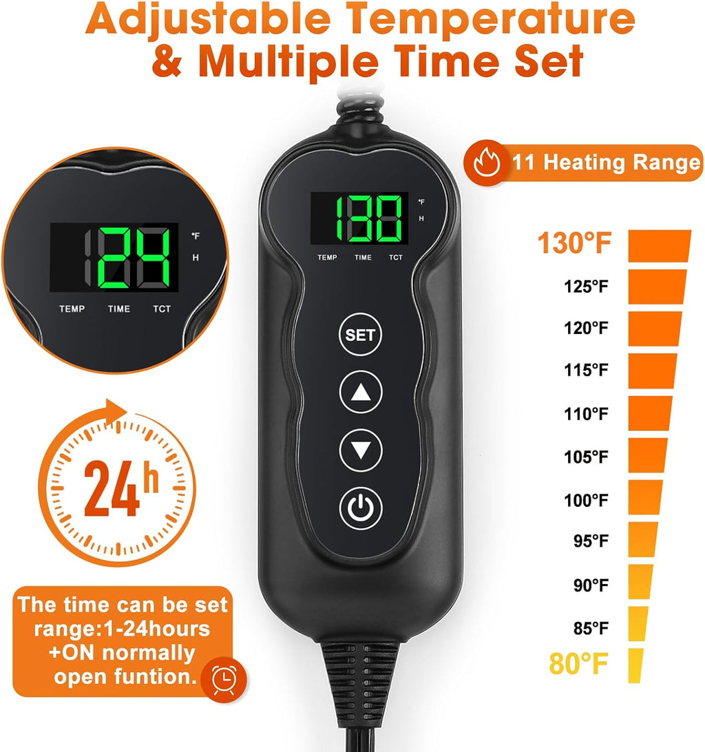 Heated Cat Bed, Waterproof Cat Heating Pad with Timer Temperature Adjustable, Indoor Heated Electric Pet Bed for Cats Do