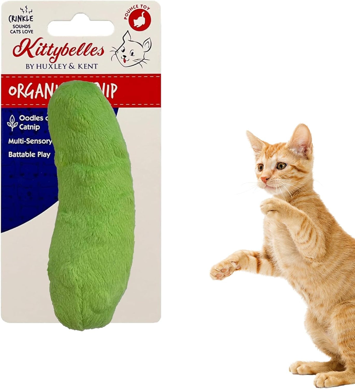 Huxley & Kent Plush Cat Toy - Interactive Catnip Toy for Cats & Kittens - Soft with Crinkle & Catnip - Fun Indoor Play -