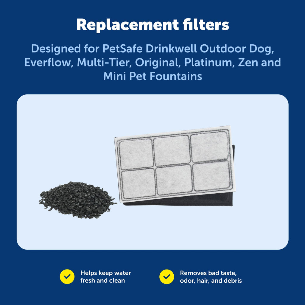 PetSafe Drinkwell Premium Carbon Filters, Dog & Cat Fountains, 12-Pack