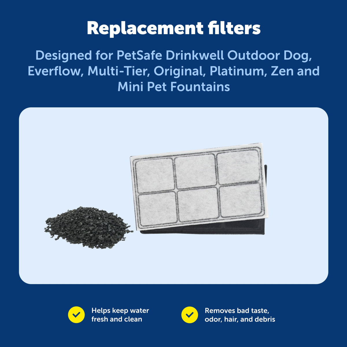 PetSafe Drinkwell Premium Carbon Filters, Dog & Cat Fountains, 12-Pack