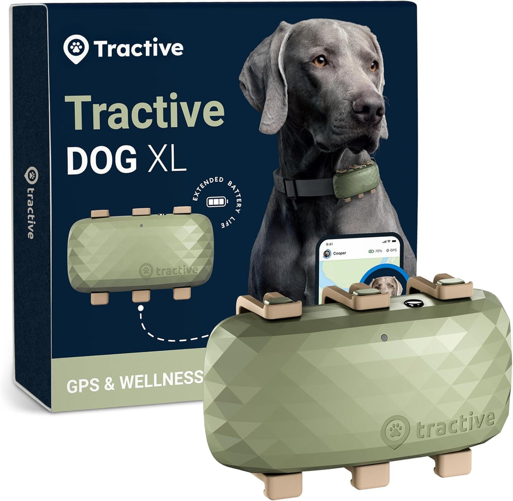 Tractive XL Smart Dog GPS Tracker | Live Pet Tracker with Virtual Fence | Vital Signs Monitoring of Heart & Respiratory 