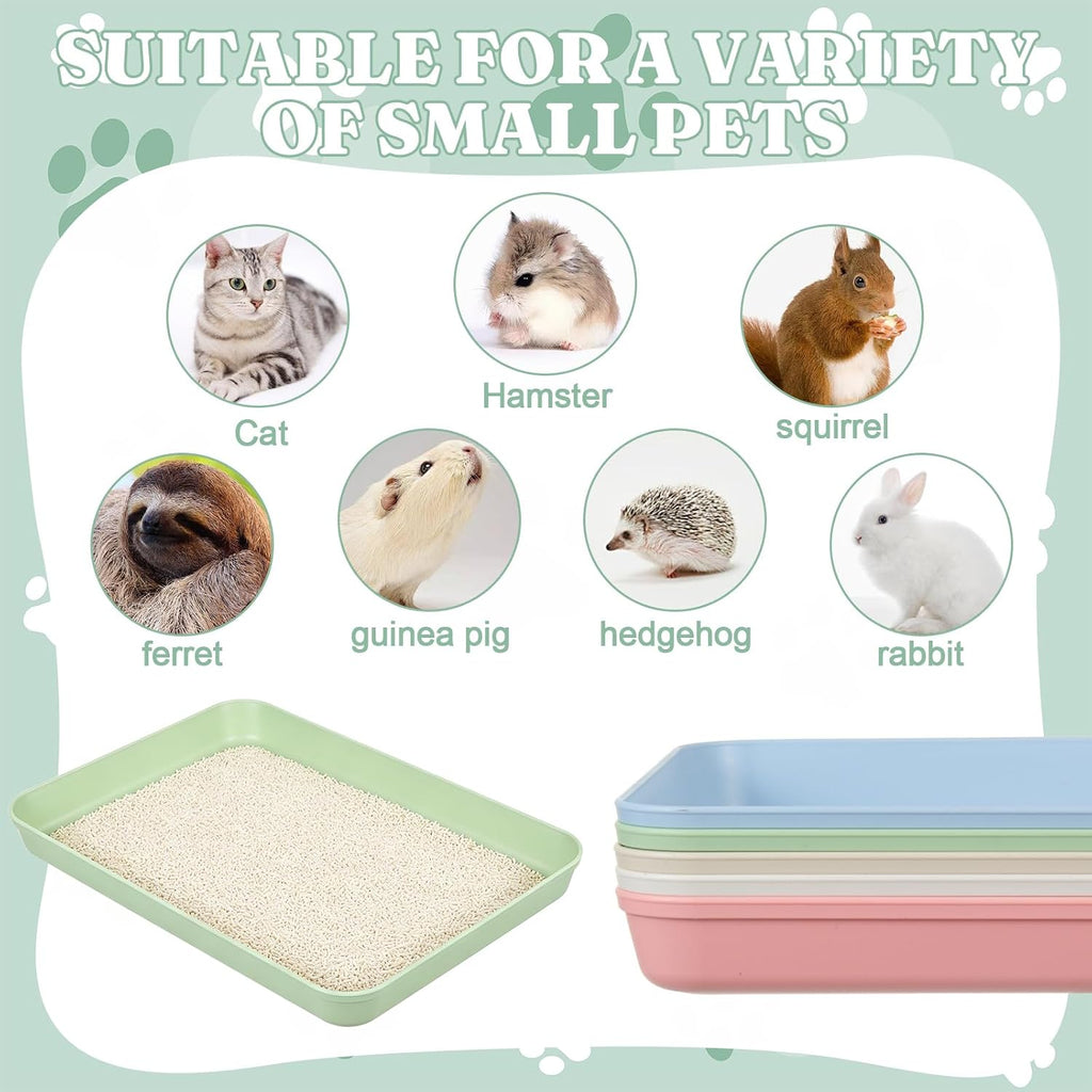 5 Pcs Medium Open Cat Litter Box for Kitten Bunnies Small Animals