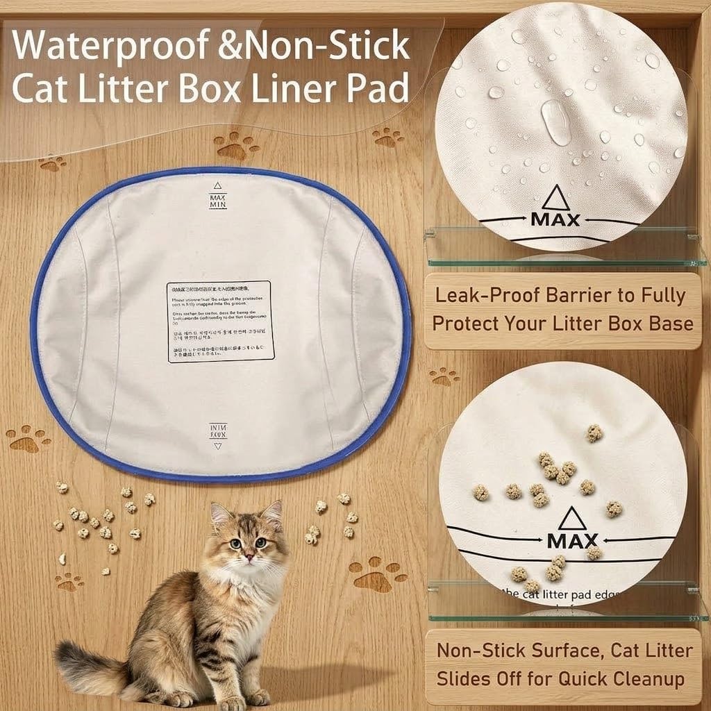 Waterproof Pads for PARUUNTYS/KITPLUS Open Top Self Cleaning Litter Box, Liner Replacement for Hazrela Automatic Litter 