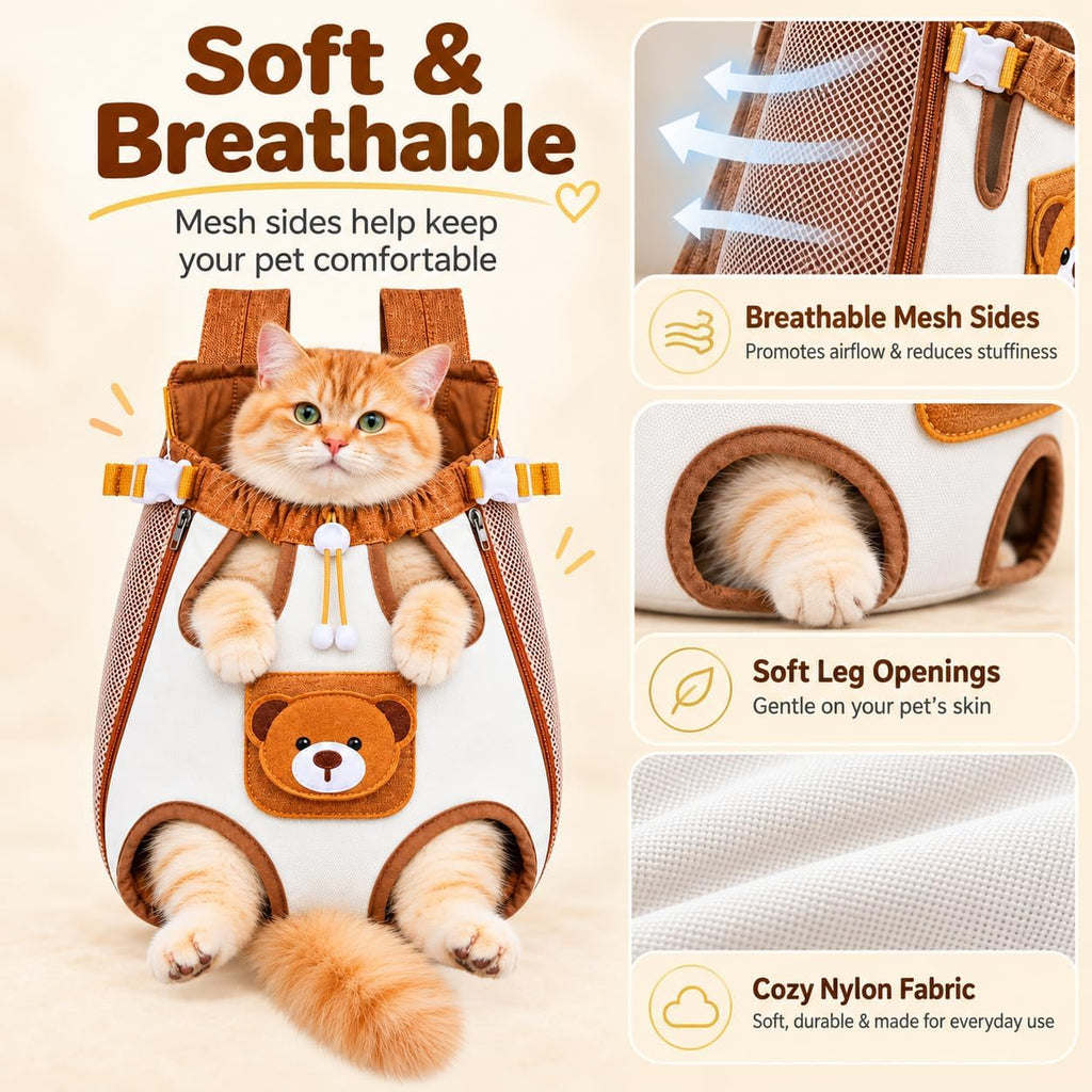 Kitty Capsule Carrier Front, Hands-Free Pet Front Carrier Bag，XL