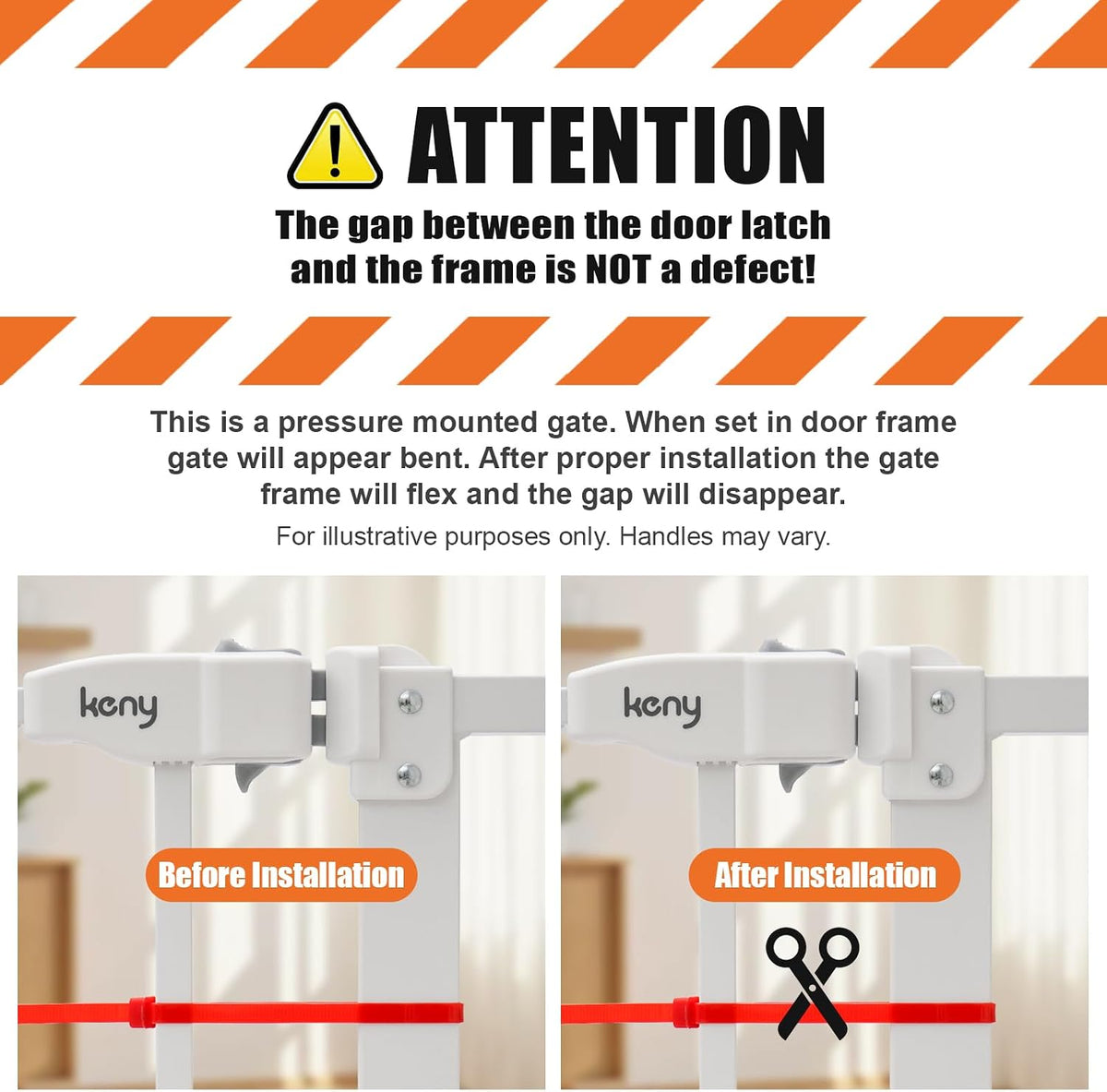 keny 29"-42.5" Baby Gate for Stairs, Auto Close Safety Dog Gate