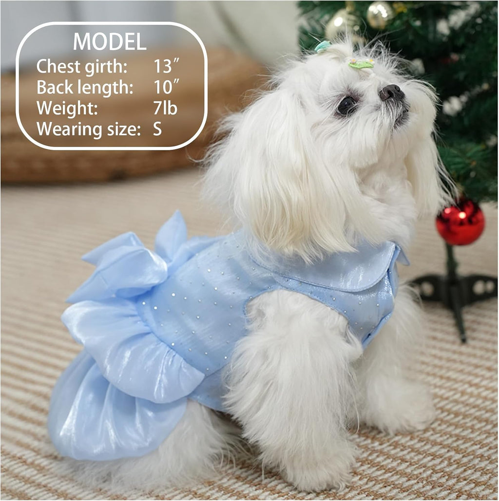 Dog Dress,Pet Wedding Dress Princess Formal Tutu Skirt with Bowknot,Puppy Birthday Party Outfit Apparel Girl for Small D