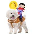 GOYOSWA Dog Cowboy Costume, Dog Halloween Costumes Cowboy Rider Dog Costume Funny Dog Costume for Small Medium Large X-Large Dogs (Medium)
