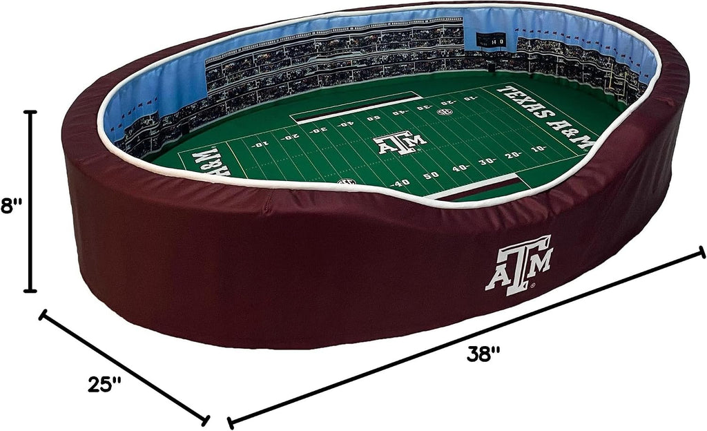 StadiumSpot Officially Licensed NCAA Premium Oval Dog Bed, Texas A&M, Medium