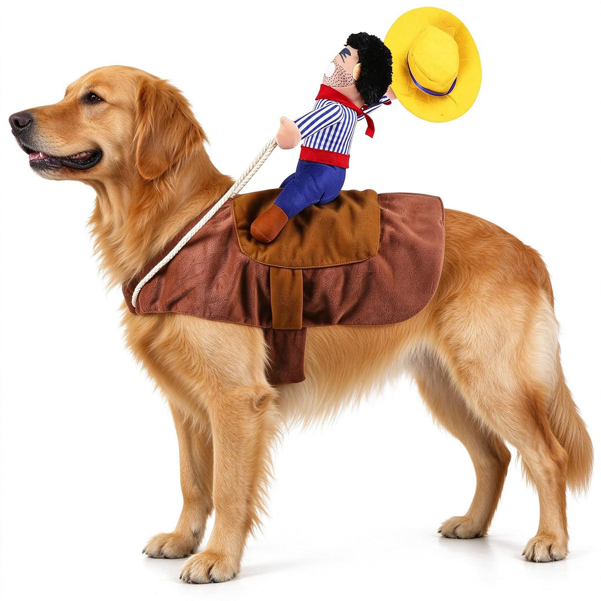 SEIS Halloween Large Dog Cowboy Rider Costume, Funny Pet Clothes, XXL