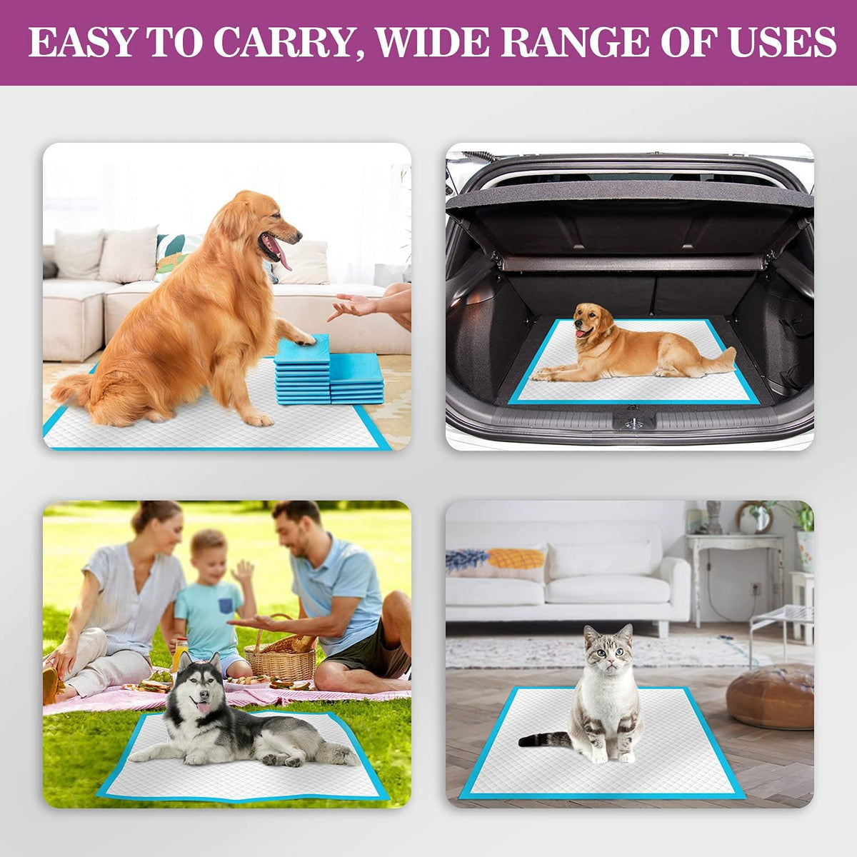 Dog Pee Pads Extra Large 28"x34", X-Large Training Puppy Pee Pads Super Absorbent & Leak-Proof, XL Disposable Pet Piddle