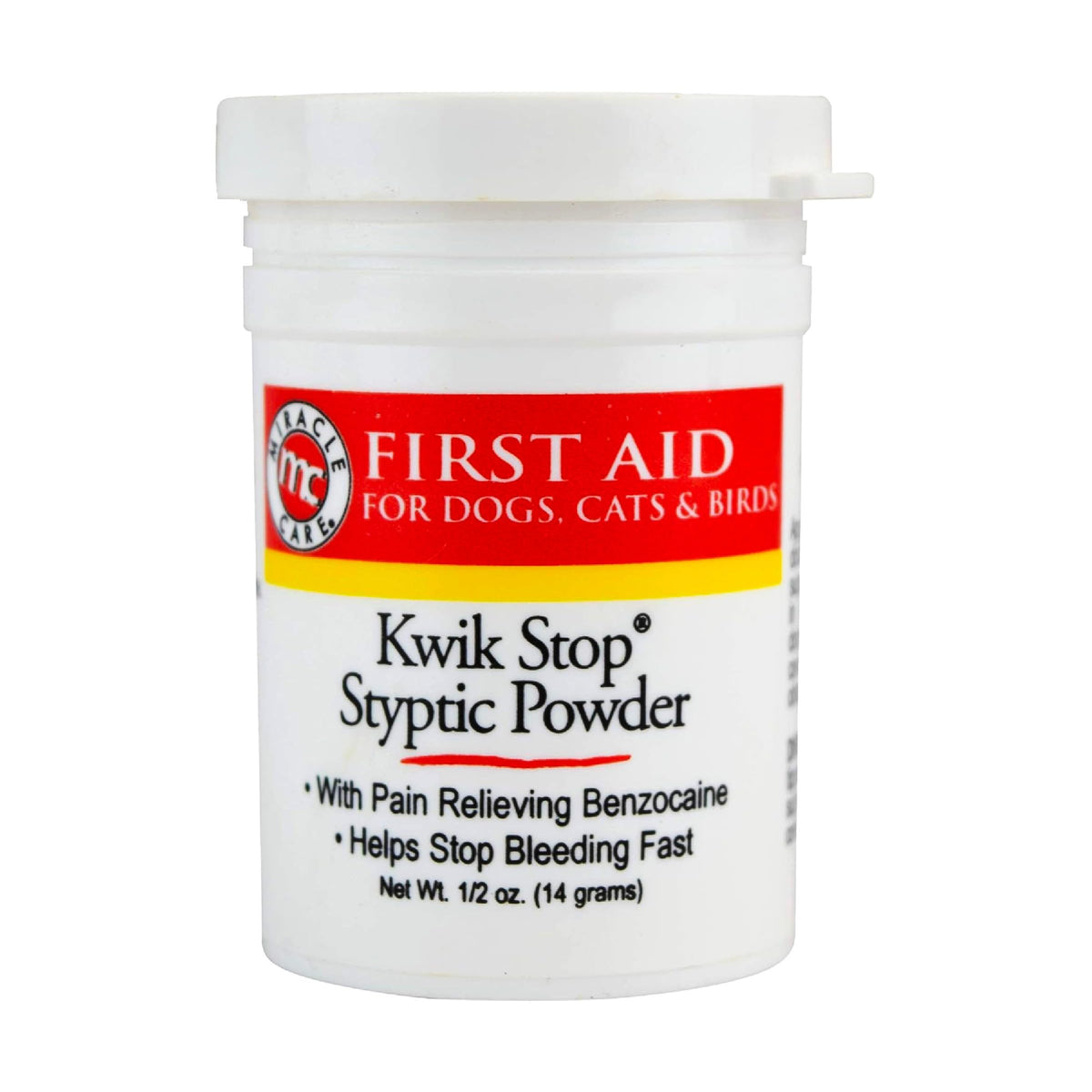 Miracle Care Kwik Stop Styptic Powder for Dogs, Cats, and Birds, 0.5 Ounce