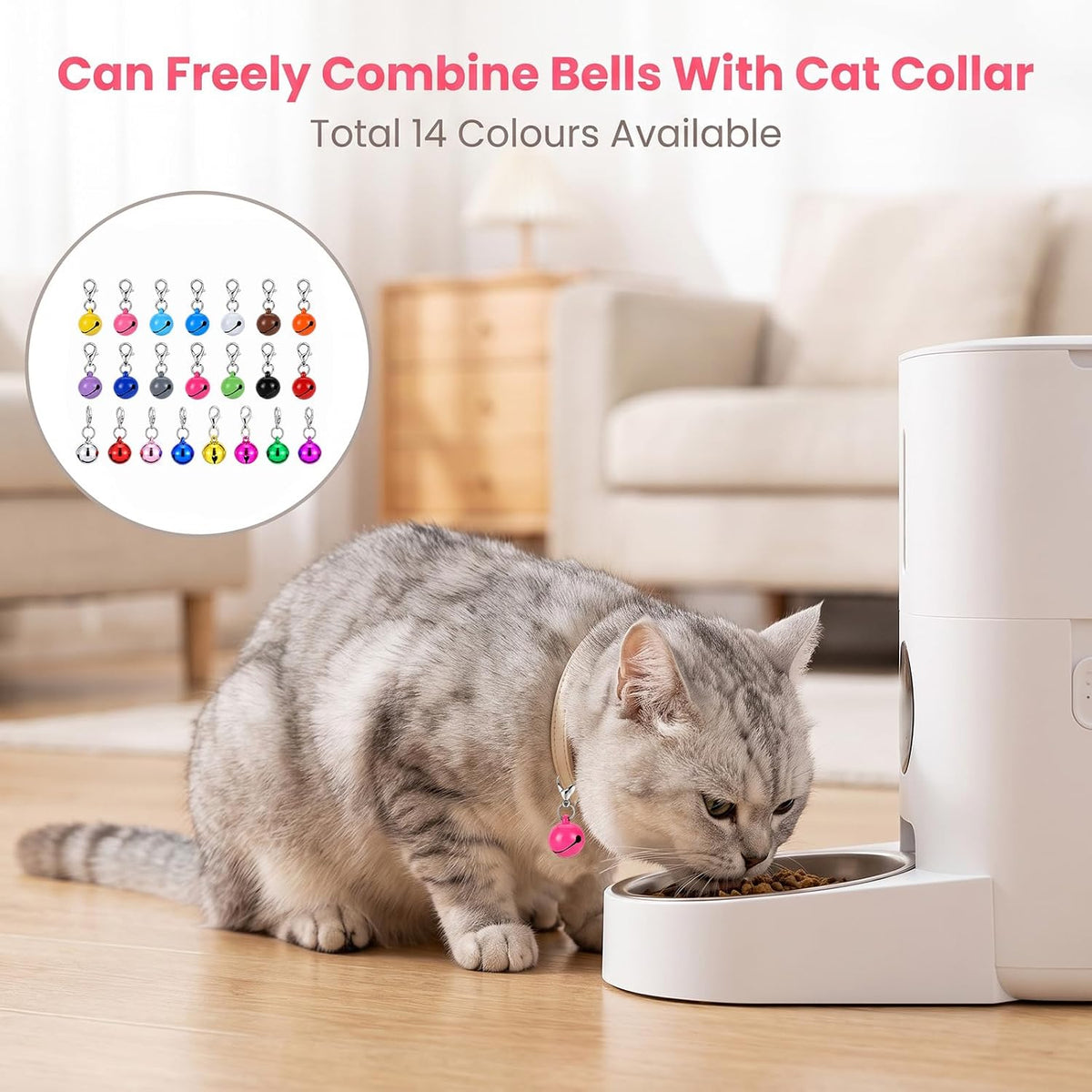 22pcs Pet Collar Bells, Small Collar Charms Bell with Keychain
