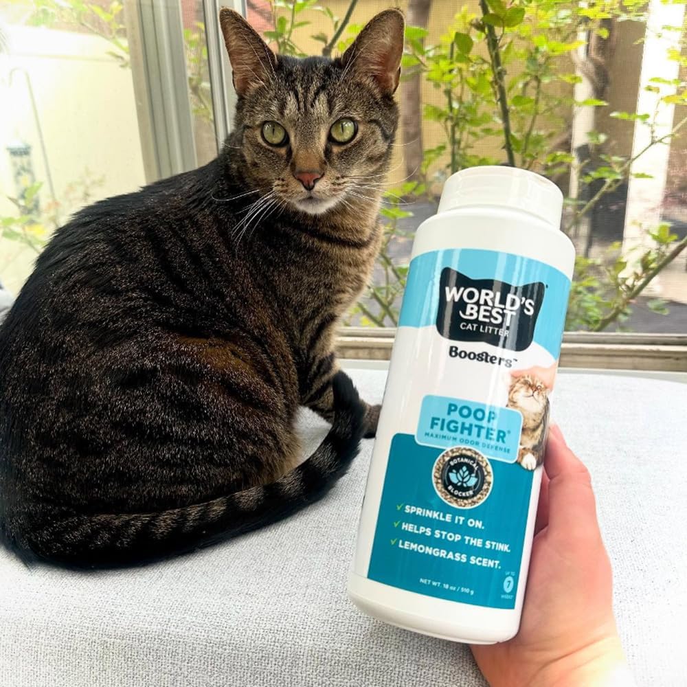 World's Best Cat Litter, Boosters Poop Fighter Additive, 18 oz Canister