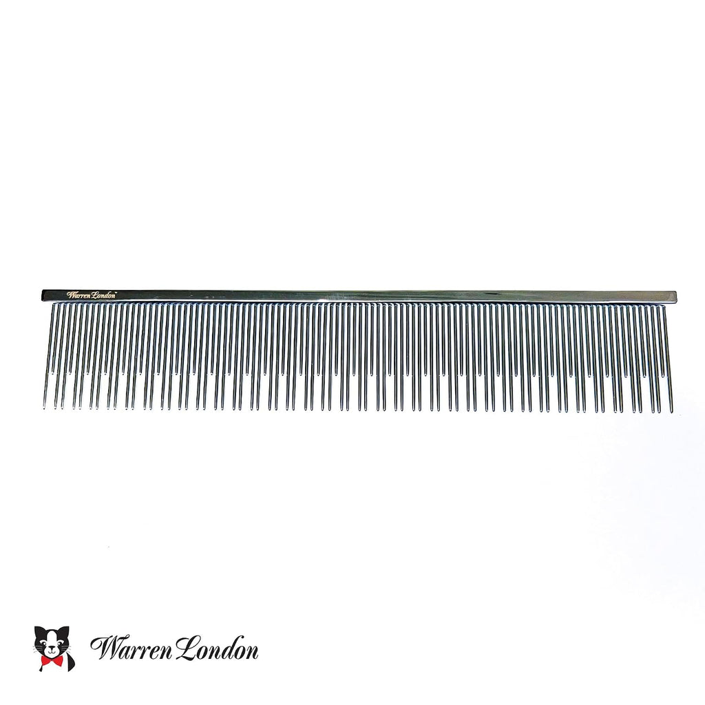Warren London Carding Cat Comb | 7.5 inches made with Copper | Rounded Tips Prevent Irritation | Dual Tooth Design for S
