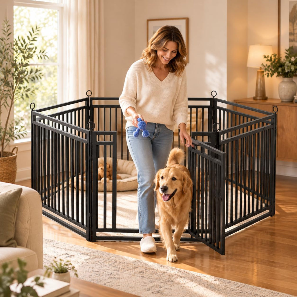 Thickened Outdoor Dog Fence, 40" H, 8 Panels for Yard & Camping