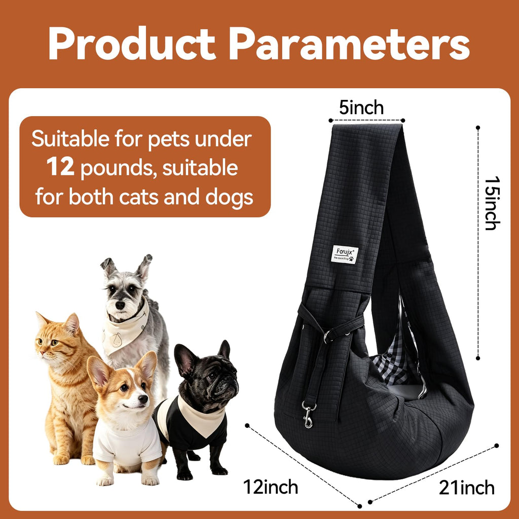 Dog Sling Carrier, Lightweight Breathable Puppy Carrier for Small Dogs&Cats