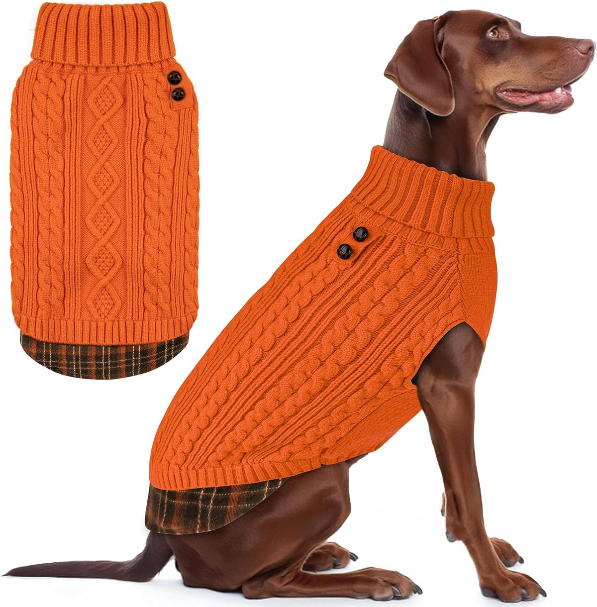 KYEESE Dog Sweater for Small Dogs Turtleneck Thick Knit Pullover