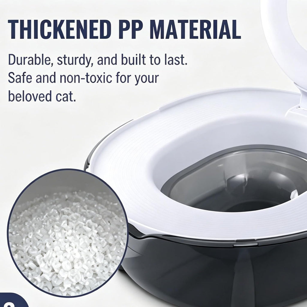 Cat Toilet Trainer Kit Universal, Reusable Portable Litter Box (Gray)