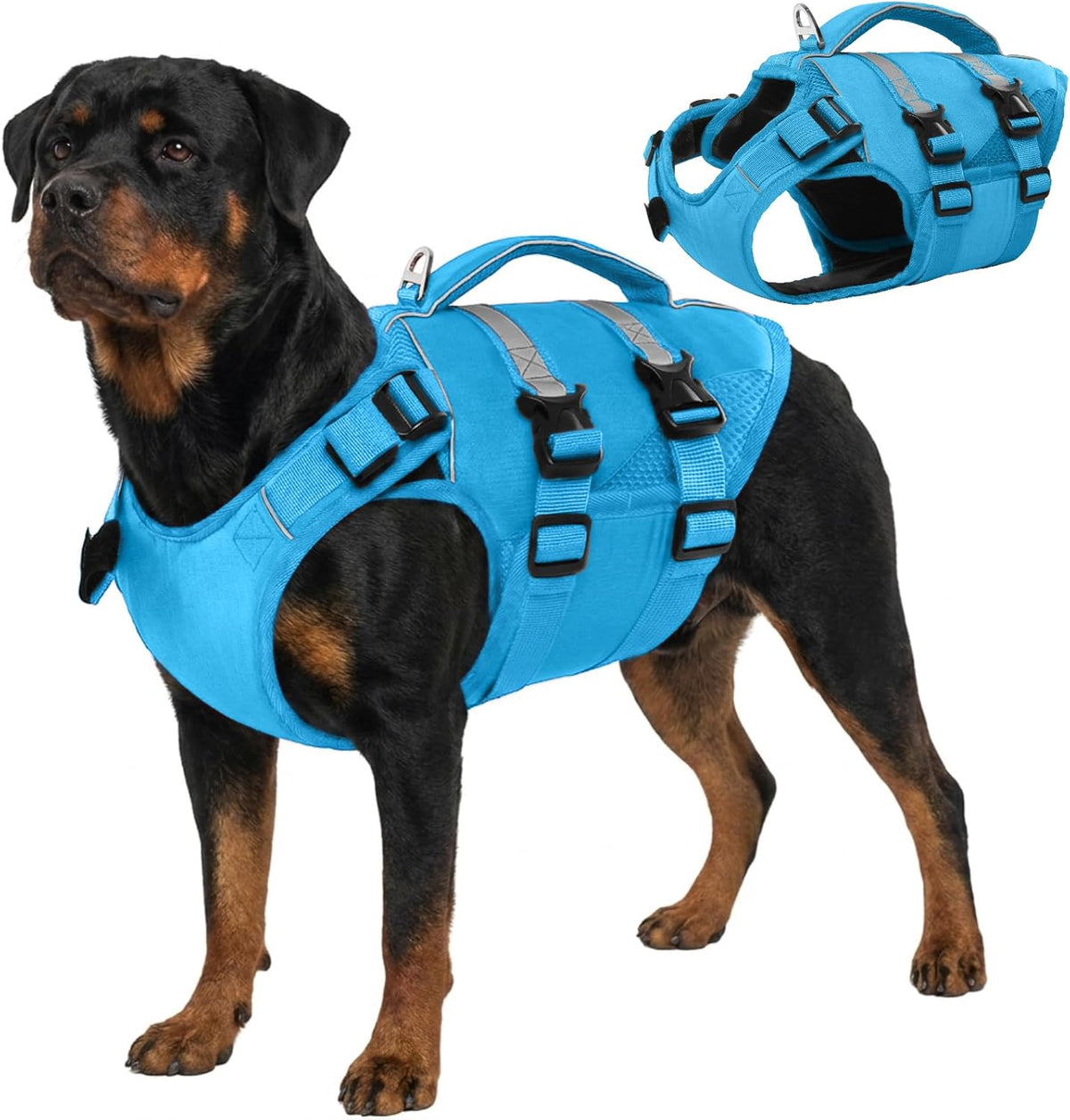 Kuoser Dog Life Jacket, High Flotation Dog Life Vest for Swimming Boating