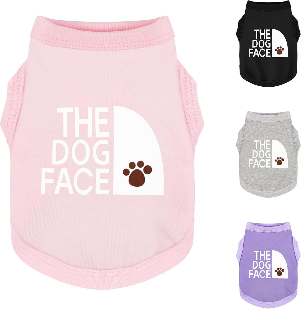 Personality Canine Attire: Soft, Lightweight Cotton Dog Clothes with 'The Dog Face' Print. Small and Medium Breeds, Perf