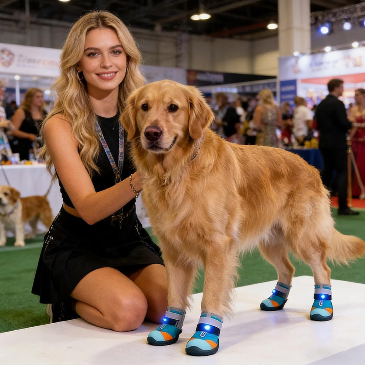 Zapatos para Perros con Luces LED, Botas Transpirables, Breathable Non-Slip Paw Protectors, for Low-Light Outdoor Walks 