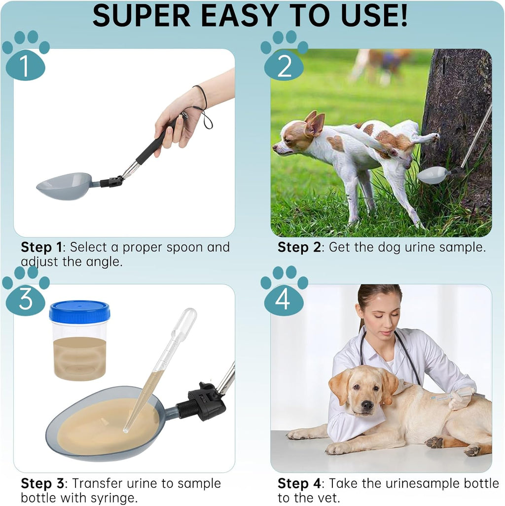 Dog Urine Collector, Extended 42" Dog Urine Sample Catcher for Vets, Telescopic Urine Collector for Small & Large Dogs a
