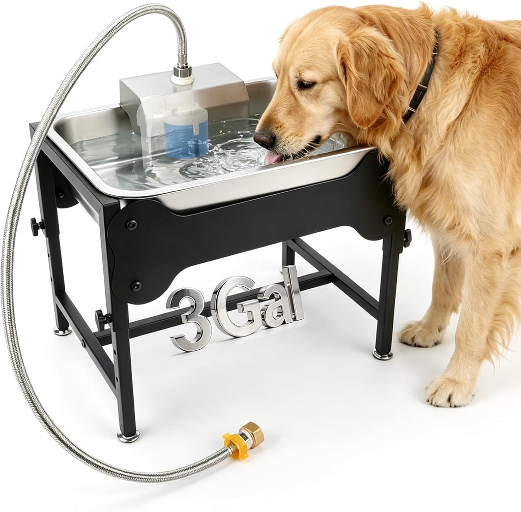3Gal Automatic Dog Water Bowl Dispenser, Elevated Large Dog Water Bowl