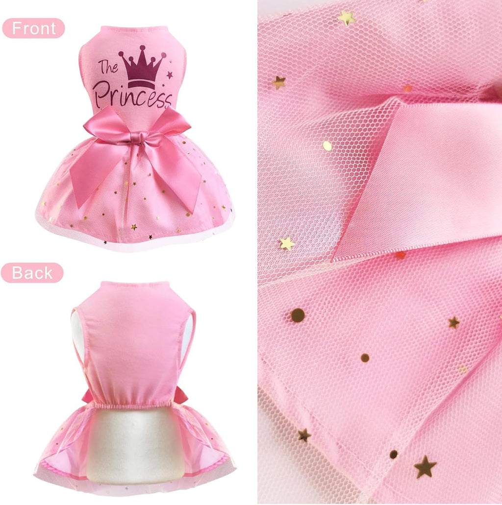 Idepet Princess Dog Dress Puppy Skirt Pet Apparel Birthday Tutu