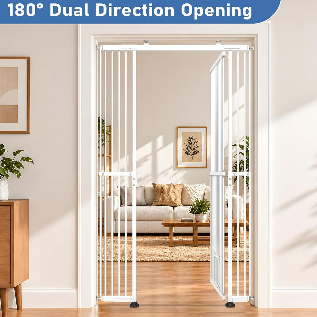 No Bottom Bar Cat Gate, 54''-87'' Height Extra Tall Cat Gate