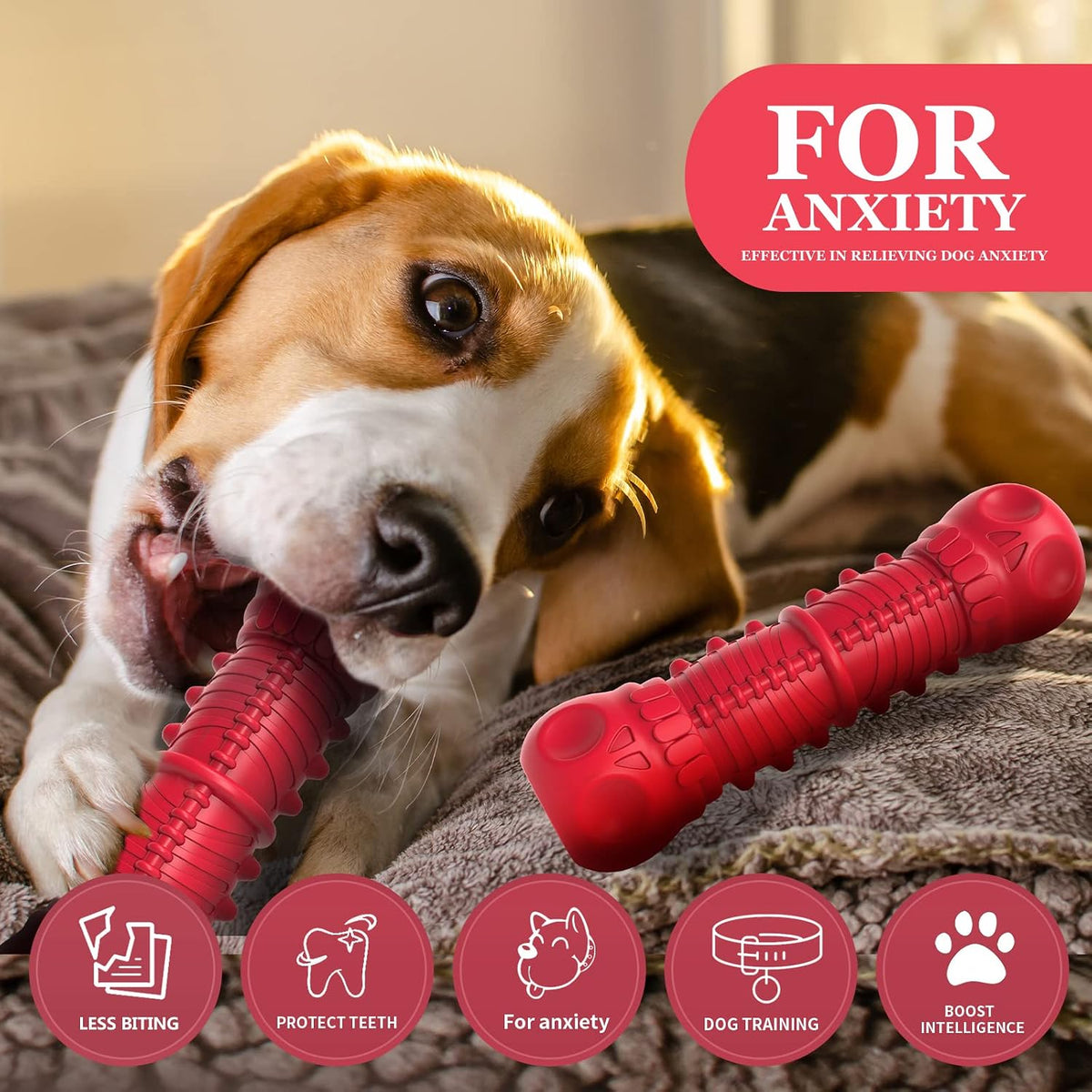 ZIKATON Dog Squeaky Toys for Aggressive Chewers, Durable Chew Toys for Large Medium Breed Dog, Dog Toys, Tough Durable D
