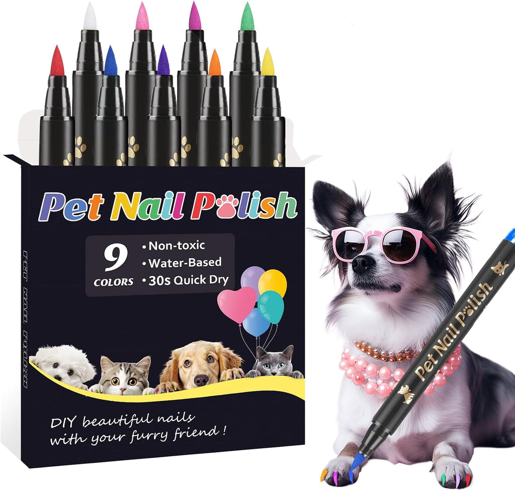 12 Colors Dog Nail Polish Pens Quick Dry to DIY Pretty Nails